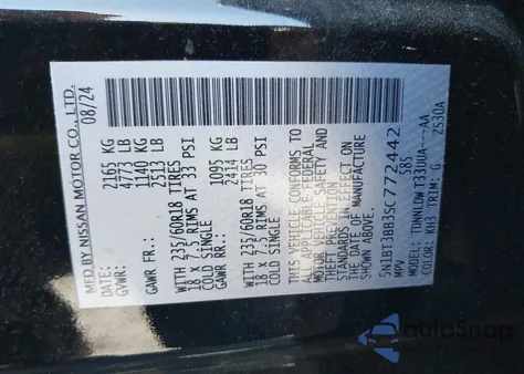 2025 Nissan Rogue Sv Intelligent Awd z USA, uszkodzony, nr VIN 5N1BT3BB3SC772442